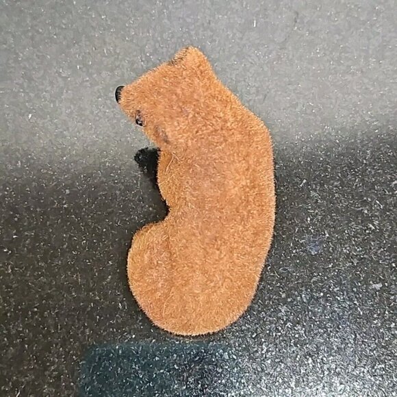 Vintage Kunstlerschutz Flocked Brown Bear Sitting Bear Handwork West Germany - Picture 6 of 9